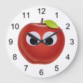 Appel, rood fruit met googly ogen - Gepersonalisee Grote Klok (Voorkant)