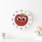 Appel, rood fruit met googly ogen - Gepersonalisee Grote Klok (Huis)