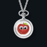 Appel, rood fruit met googly ogen - Gepersonalisee Horloge<br><div class="desc">Het ontwerp dat u beschrijft lijkt charmant en speels. Een rode cartoon appel met grote googleogen geeft het object een levendige en geanimeerde persoonlijkheid. De rode kleur van de appel zou kunnen wijzen op zijn frisheid en levendigheid, terwijl de glimlach en de grote wiebelende ogen een vriendelijke en leuke touch...</div>