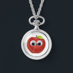 Appel, rood fruit met googly ogen - Gepersonalisee Horloge<br><div class="desc">Het ontwerp dat u beschrijft lijkt charmant en speels. Een rode cartoon appel met grote googleogen geeft het object een levendige en geanimeerde persoonlijkheid. De rode kleur van de appel zou kunnen wijzen op zijn frisheid en levendigheid, terwijl de glimlach en de grote wiebelende ogen een vriendelijke en leuke touch...</div>