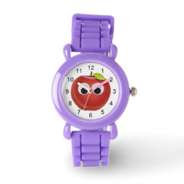 Appel, rood fruit met googly ogen - Gepersonalisee Horloge