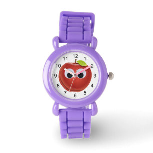 Appel, rood fruit met googly ogen - Gepersonalisee Horloge