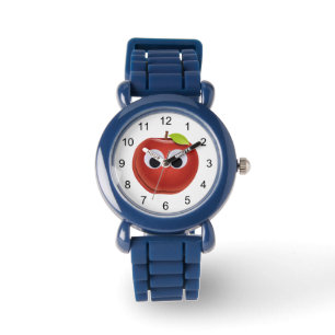 Appel, rood fruit met googly ogen - Gepersonalisee Horloge