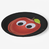 Appel, rood fruit met googly ogen - Gepersonalisee Papieren Bordje (Gekanteld)