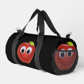 Appel, rood fruit met googly ogen - Gepersonalisee Plunjezak (Rechterhoek)