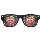 Appel, rood fruit met googly ogen - Gepersonalisee Retro Zonnebril (Voorkant)
