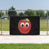 Appel, rood fruit met googly ogen - Gepersonalisee Spandoek (Insitu)