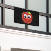 Appel, rood fruit met googly ogen - Gepersonalisee Spandoek (Buitenkant Gebouw)