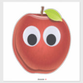 Appel, rood fruit met googly ogen - Gepersonalisee Sticker (Vel)