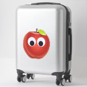 Appel, rood fruit met googly ogen - Gepersonalisee Sticker (Koffer)
