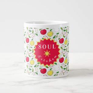 Appel Rood Geel Groen Fruit Grafische Kunst Modern Grote Koffiekop