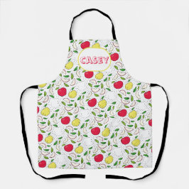 Appel Rood Geel Groen Fruit Grafische Kunst Modern Schort