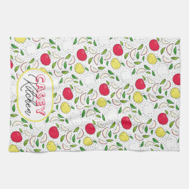 Appel Rood Geel Groen Fruit Grafische Kunst Modern Theedoek
