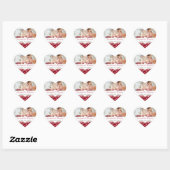 Appel Rood Uw Foto Romantische Hartblad Hart Sticker (Vel)