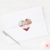 Appel Rood Uw Foto Romantische Hartblad Hart Sticker (Envelop)
