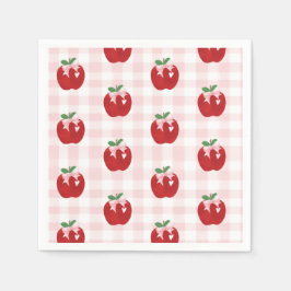 Appel Roze Strik preppy Coquette 1e verjaardag Servet