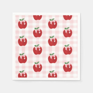 Appel Roze Strik preppy Coquette 1e verjaardag Servet
