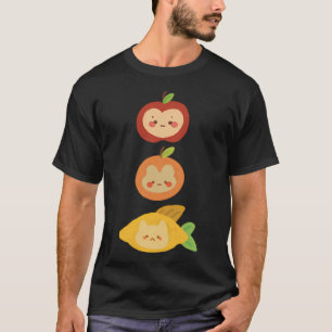 Appel Sinaasappel Konijn Citroen Kat Vis 3 Verbind T-shirt