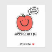 Appel-thetic schattig fruit appel woordspeling die sticker (Vel)