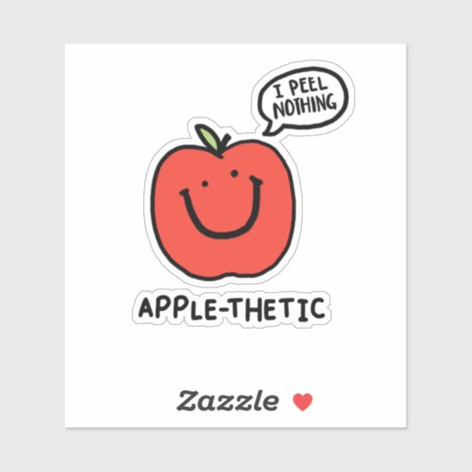 Appel-thetic schattig fruit appel woordspeling die sticker (Vel)