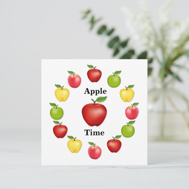 Appel Tijd, Heerlijk, Granny Smith, Roze Variëteit (Staand voorkant)