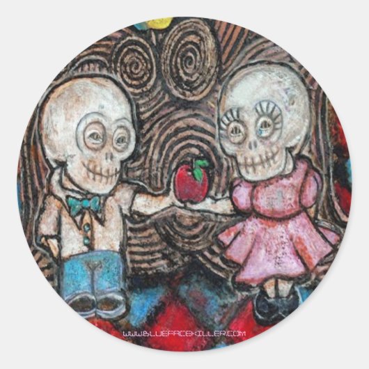 appel van de minnaar ronde sticker (Voorkant)