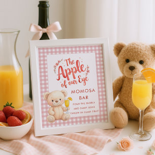 Appel van Eye Gingham Momosa Bar Sign Baby shower Poster