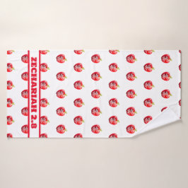 Appel van God's Eye Rood & Wit Bad Handdoek