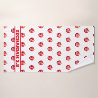 Appel van God's Eye Rood & Wit Bad Handdoek