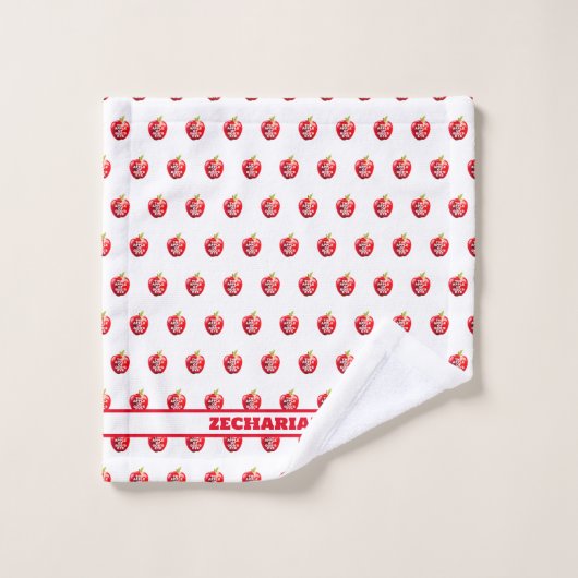 Appel van God's Eye Rood & Wit Bad Handdoek (Wasdoekje)