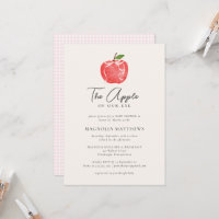 Appel van hun oog Coquette baby shower uitnodiging