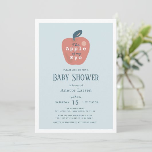 Appel van mijn Eye Blue Boy Baby shower Kaart (Staand voorkant)