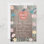 Appel van mijn Eye Floral Wood Rustiek Baby shower Kaart (Voorkant)