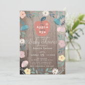 Appel van mijn Eye Floral Wood Rustiek Baby shower Kaart (Staand voorkant)