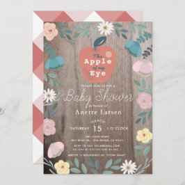Appel van mijn Eye Floral Wood Rustiek Baby shower Kaart