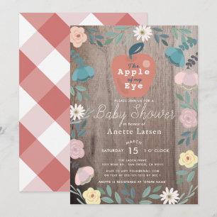 Appel van mijn Eye Floral Wood Rustiek Baby shower Kaart