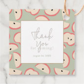 Appel van mijn Eye Green Boy Baby shower Bedankjes Labels (Achterkant)