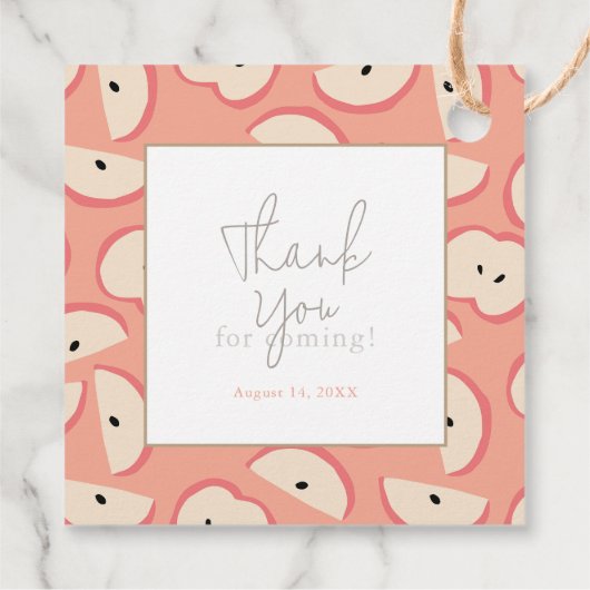 Appel van mijn Eye Pink Girl Baby shower Bedankjes Labels (Achterkant)