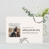 Appel van mijn oog aangepaste verjaardagsfotokaart kaart (Staand voorkant)