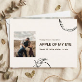 Appel van mijn oog aangepaste verjaardagsfotokaart kaart