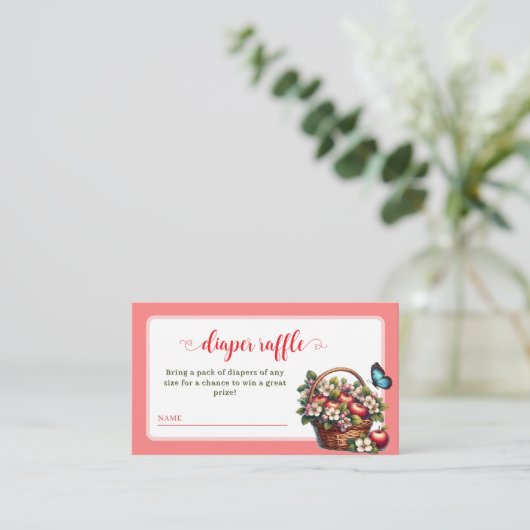 Appel van mijn oog baby shower luier verloting informatiekaartje (Staand voorkant)