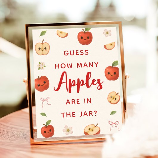 Appel van mijn oog Baby shower Raad eens hoeveel a Poster