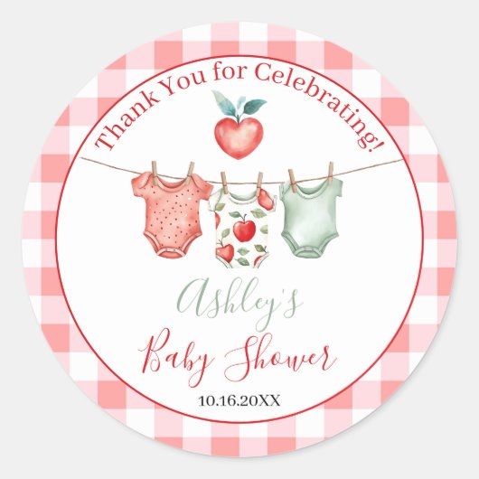 Appel van mijn oog Baby shower Ronde Sticker (Voorkant)