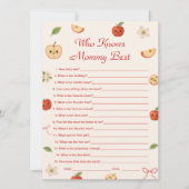 Appel van mijn oog Baby shower Wie kent mama het b Kaart (Voorkant)