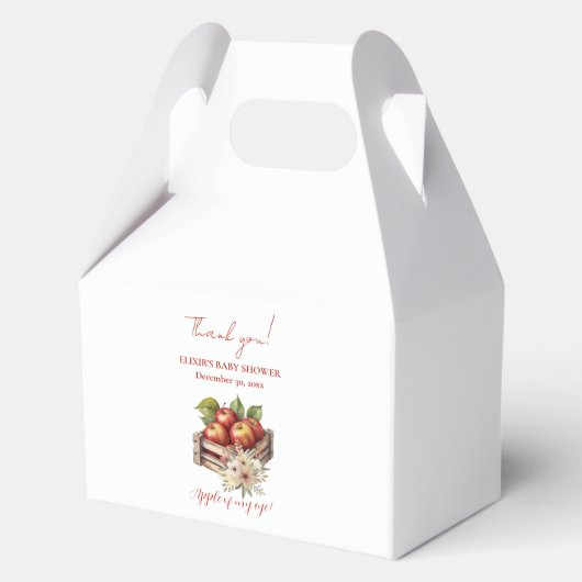 Appel van mijn oog Red Orchard Baby shower Bedankdoosjes (Voorkant)
