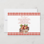 Appel van mijn oog Red Orchard Baby shower Bedankkaart (Voorkant)