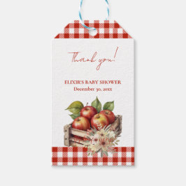Appel van mijn oog Red Orchard Baby shower Cadeaulabel