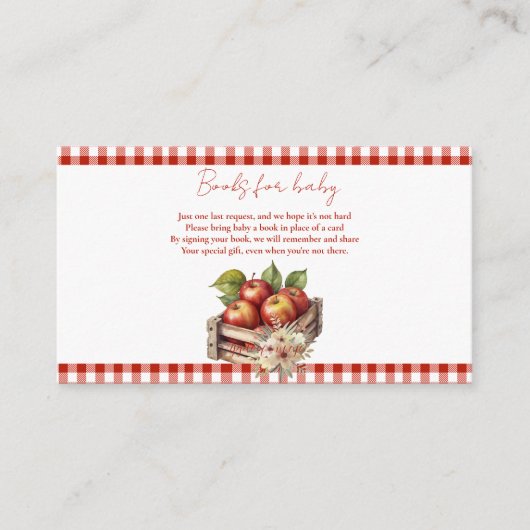 Appel van mijn oog Red Orchard Baby shower Informatiekaartje (Voorkant)