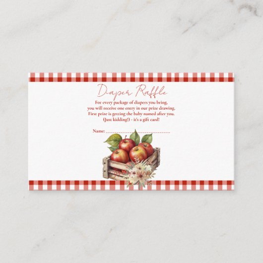 Appel van mijn oog Red Orchard Baby shower Informatiekaartje (Voorkant)