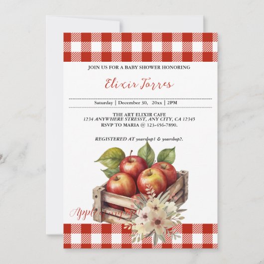 Appel van mijn oog Red Orchard Baby shower Kaart (Voorkant)